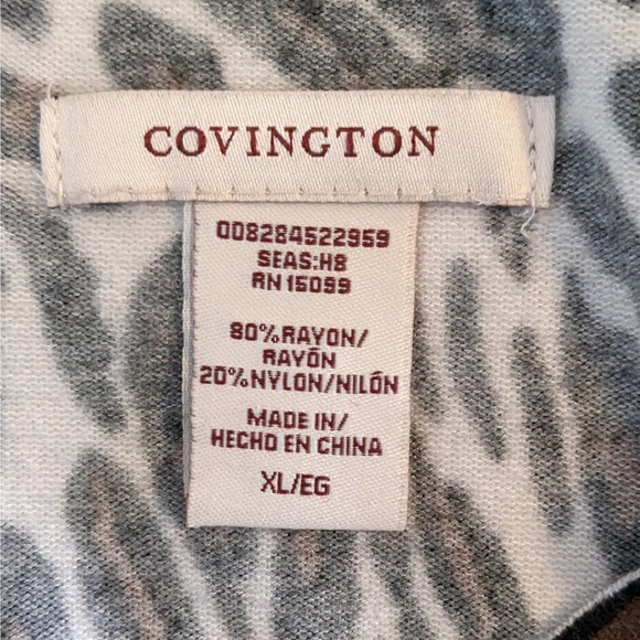 Covington Leopard Print Open Concept Lightweight Sweater 3/4 Sleeves Size XL - Picture 6 of 7